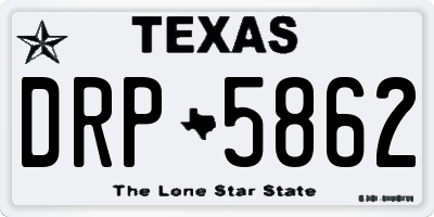 TX license plate DRP5862