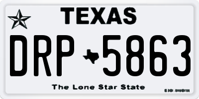 TX license plate DRP5863