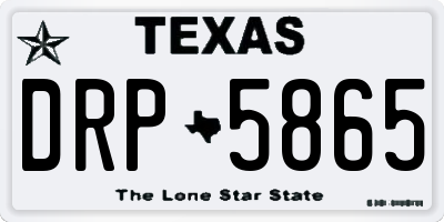 TX license plate DRP5865