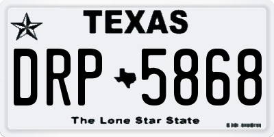 TX license plate DRP5868