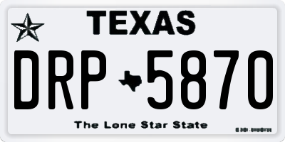TX license plate DRP5870