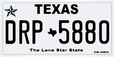 TX license plate DRP5880