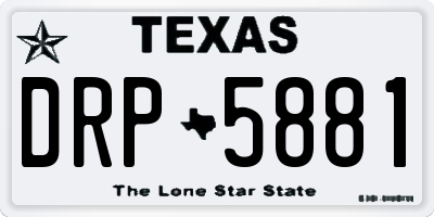 TX license plate DRP5881