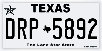 TX license plate DRP5892