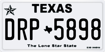 TX license plate DRP5898