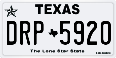 TX license plate DRP5920