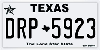 TX license plate DRP5923