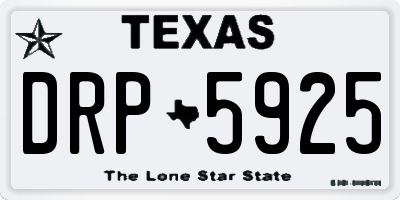 TX license plate DRP5925