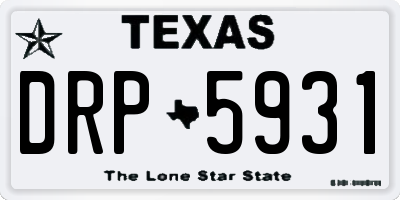 TX license plate DRP5931