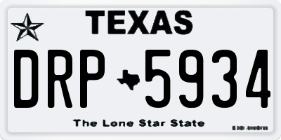 TX license plate DRP5934