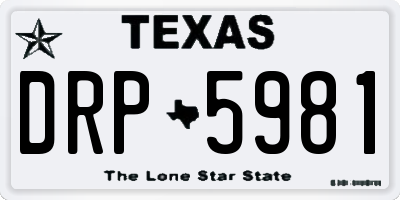 TX license plate DRP5981
