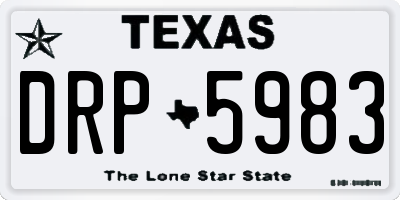 TX license plate DRP5983