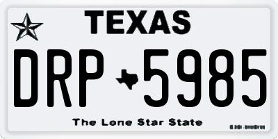 TX license plate DRP5985