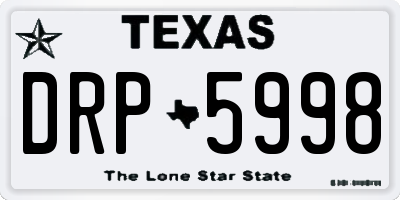 TX license plate DRP5998