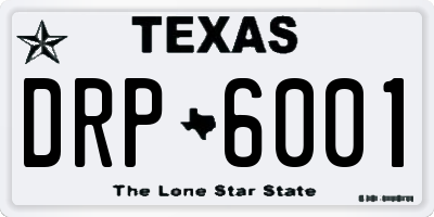 TX license plate DRP6001