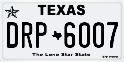 TX license plate DRP6007
