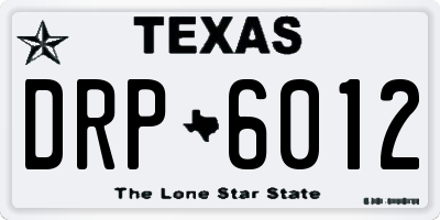 TX license plate DRP6012
