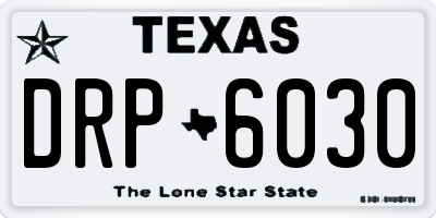TX license plate DRP6030