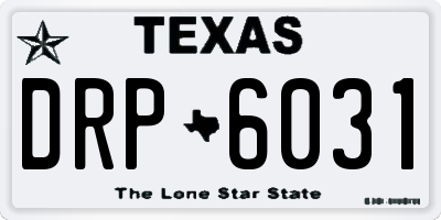 TX license plate DRP6031