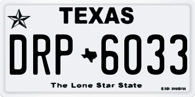 TX license plate DRP6033