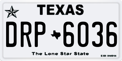 TX license plate DRP6036