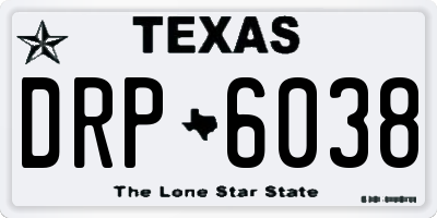 TX license plate DRP6038