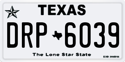 TX license plate DRP6039