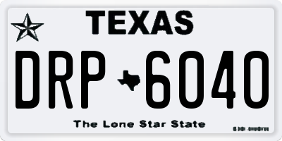 TX license plate DRP6040