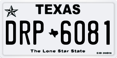 TX license plate DRP6081