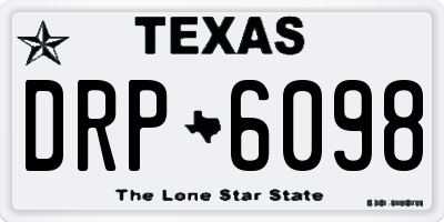 TX license plate DRP6098