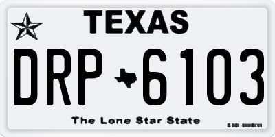 TX license plate DRP6103