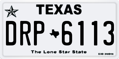 TX license plate DRP6113