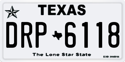 TX license plate DRP6118