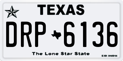 TX license plate DRP6136