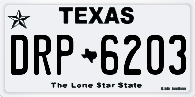 TX license plate DRP6203