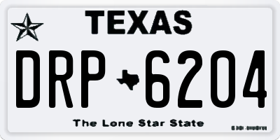 TX license plate DRP6204
