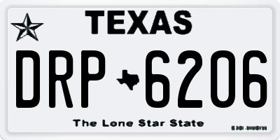TX license plate DRP6206