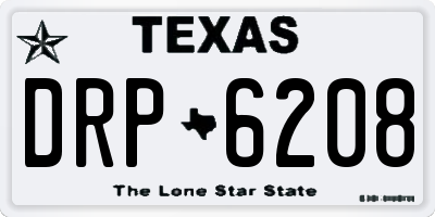 TX license plate DRP6208