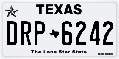 TX license plate DRP6242