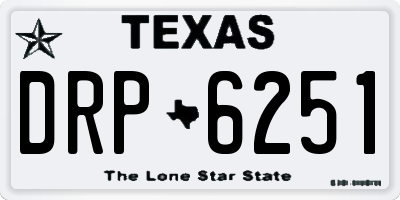 TX license plate DRP6251