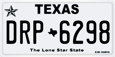 TX license plate DRP6298