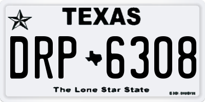 TX license plate DRP6308