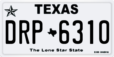 TX license plate DRP6310