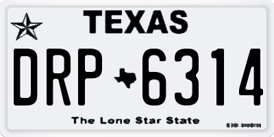 TX license plate DRP6314
