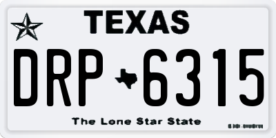 TX license plate DRP6315
