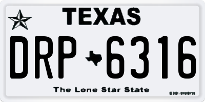 TX license plate DRP6316
