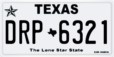 TX license plate DRP6321