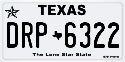 TX license plate DRP6322