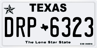 TX license plate DRP6323