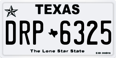 TX license plate DRP6325